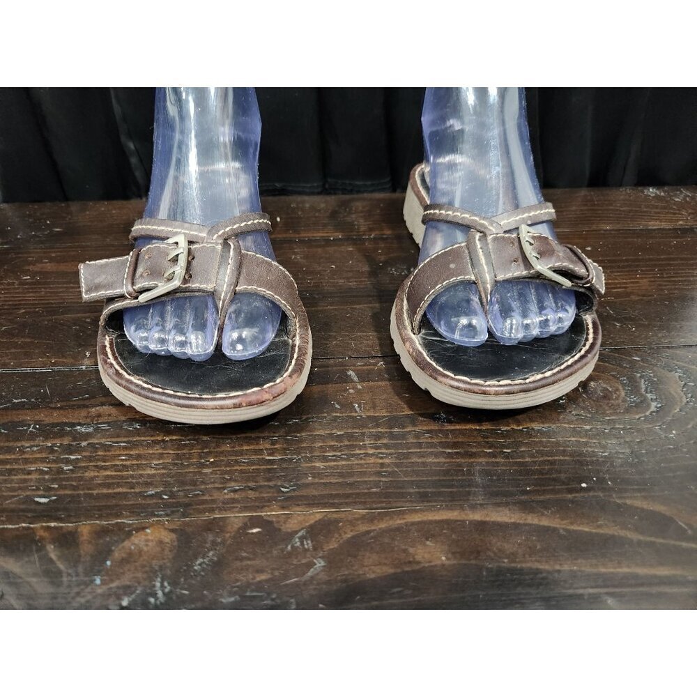 Donald J. Pliner Brown Leather Toe Ring Sandals/Sz. 7.5* - Picture 5 of 10